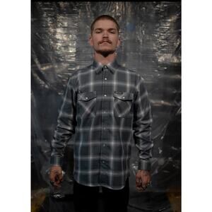 Rebel Reaper 2XL HUEY LEWIS Pearl Snap Gray Flannel (NOT DIXXON)Limited Edition